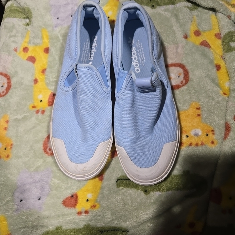Adidas Light Blue Slip-On Sneakers